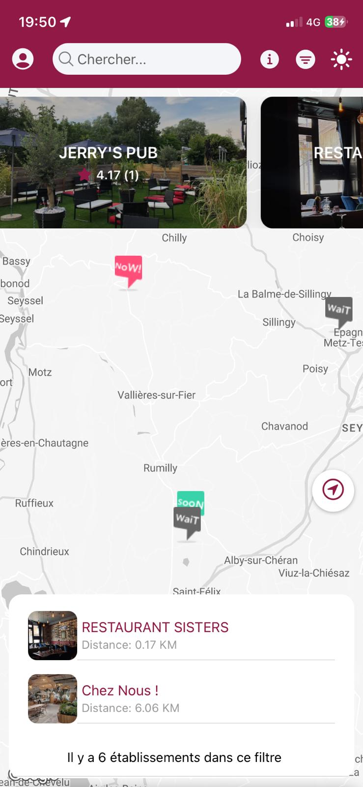 Établissement affiché sur la carte Happyhours-Guide