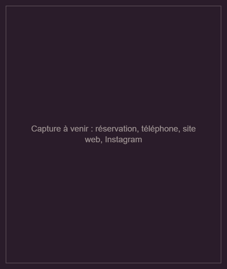 Boutons de contact : réservation, téléphone, site web et Instagram
